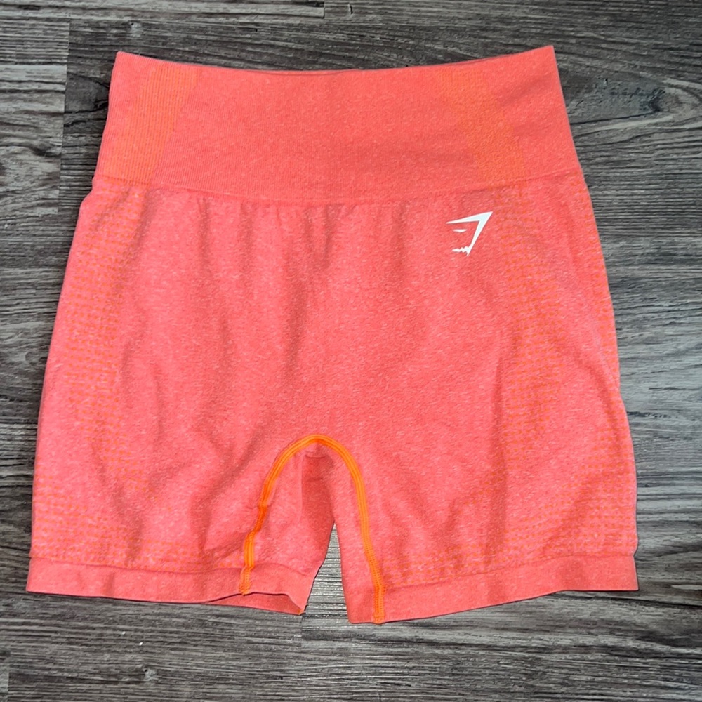 Coral Gymshark biker shorts in size medium